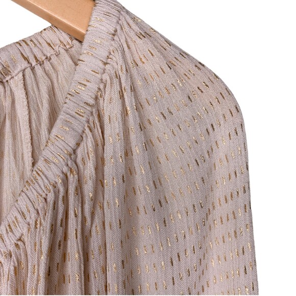 LOVESTITCH relaxed flowy blouse gold detail exaggerated sleeve size M/L - Picture 10 of 12